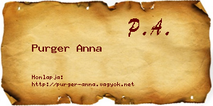Purger Anna névjegykártya